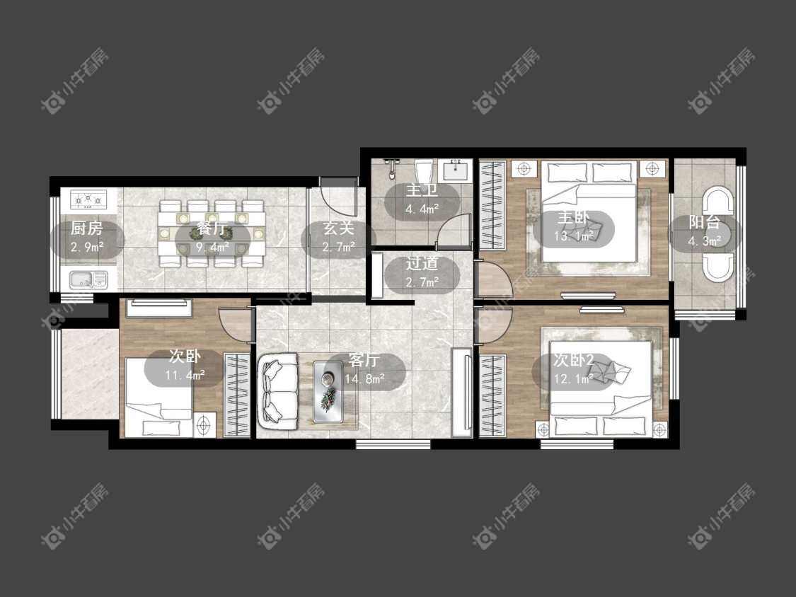 镇江兰信公寓在售二手房源户型图_小牛看房