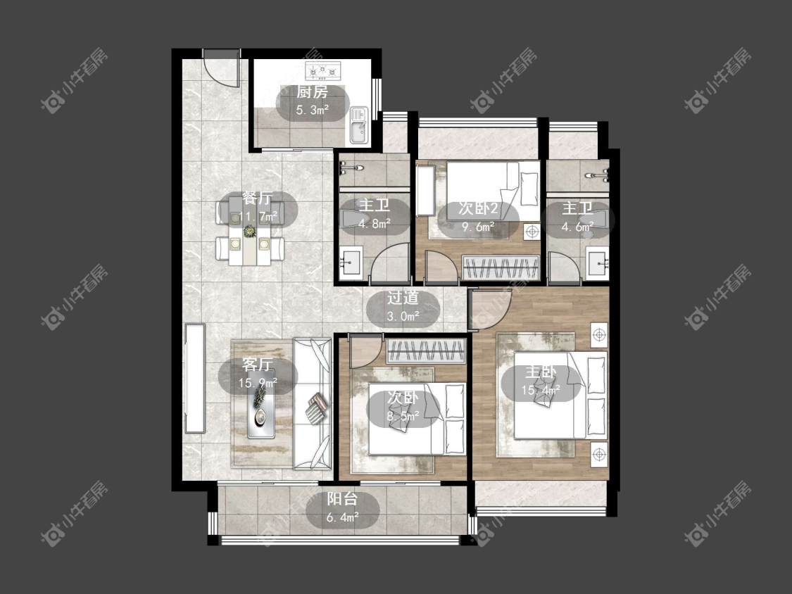 镇江碧桂园樾府在售二手房源户型图_小牛看房