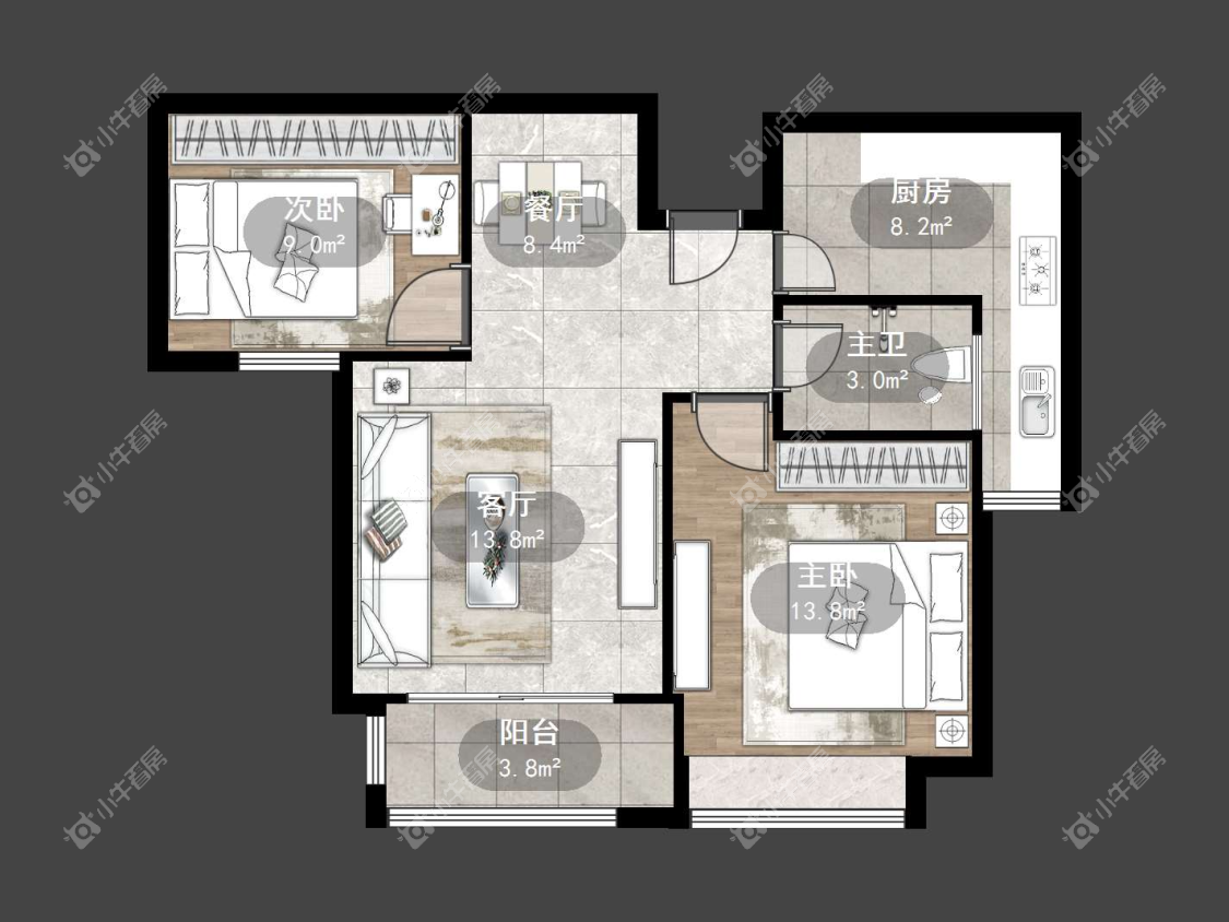 镇江练湖新城在售二手房源户型图_小牛看房