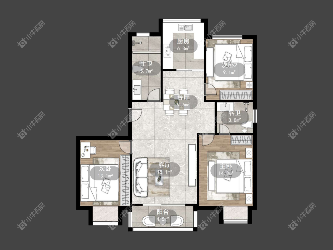 镇江乾泽园在售二手房源户型图_小牛看房