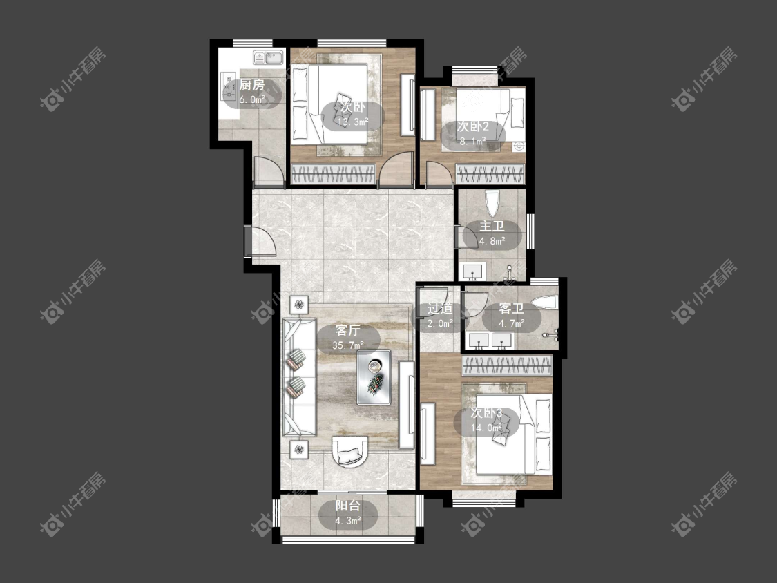 镇江练湖新城在售二手房源户型图_小牛看房