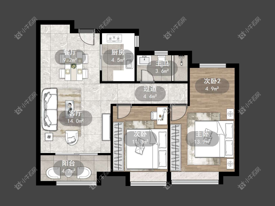 镇江中南君悦府中南一期在售二手房源户型图_小牛看房