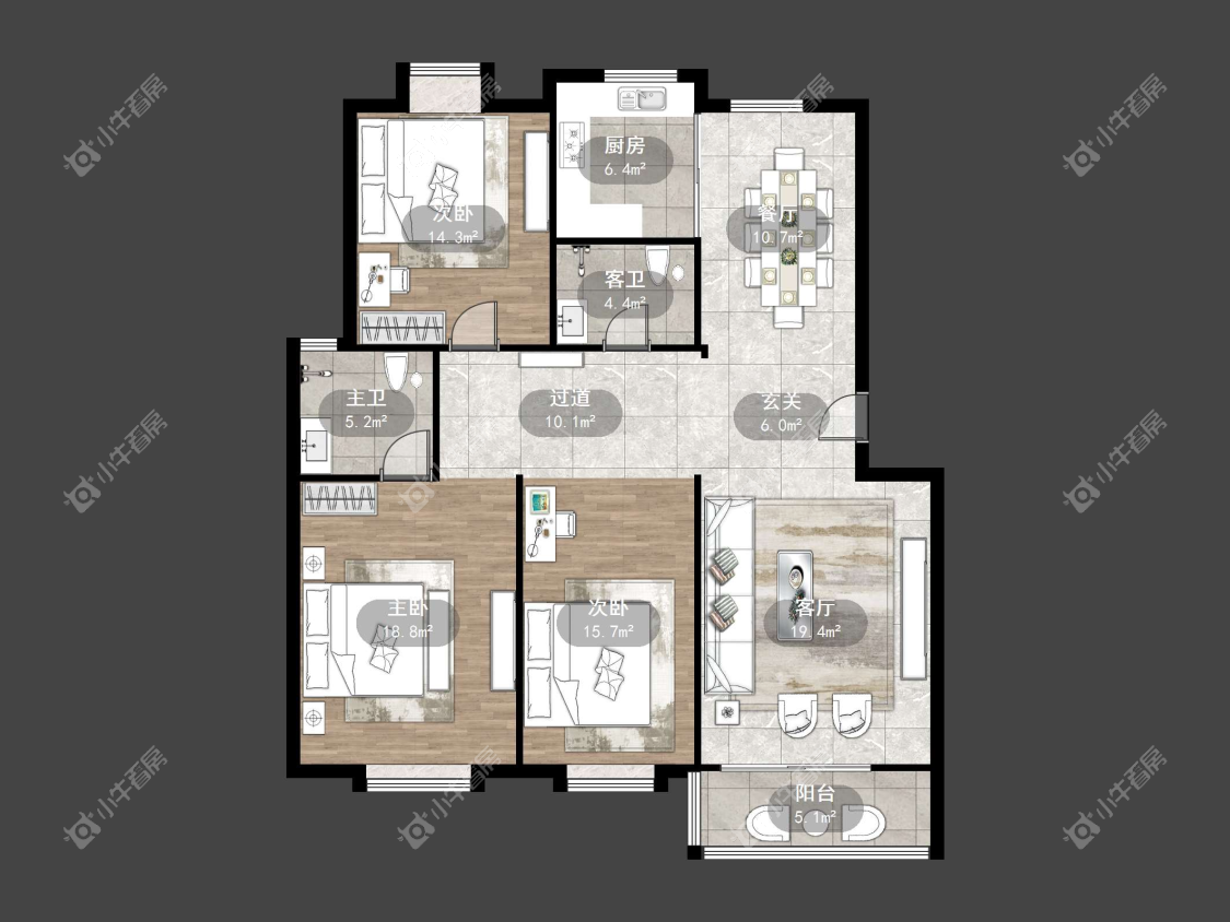 镇江锦尚名都在售二手房源户型图_小牛看房