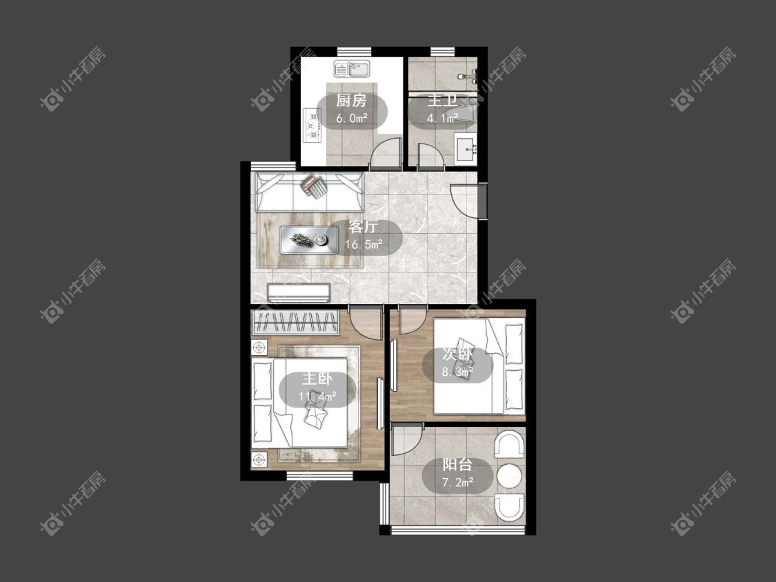 镇江香草新村在售二手房源户型图_小牛看房