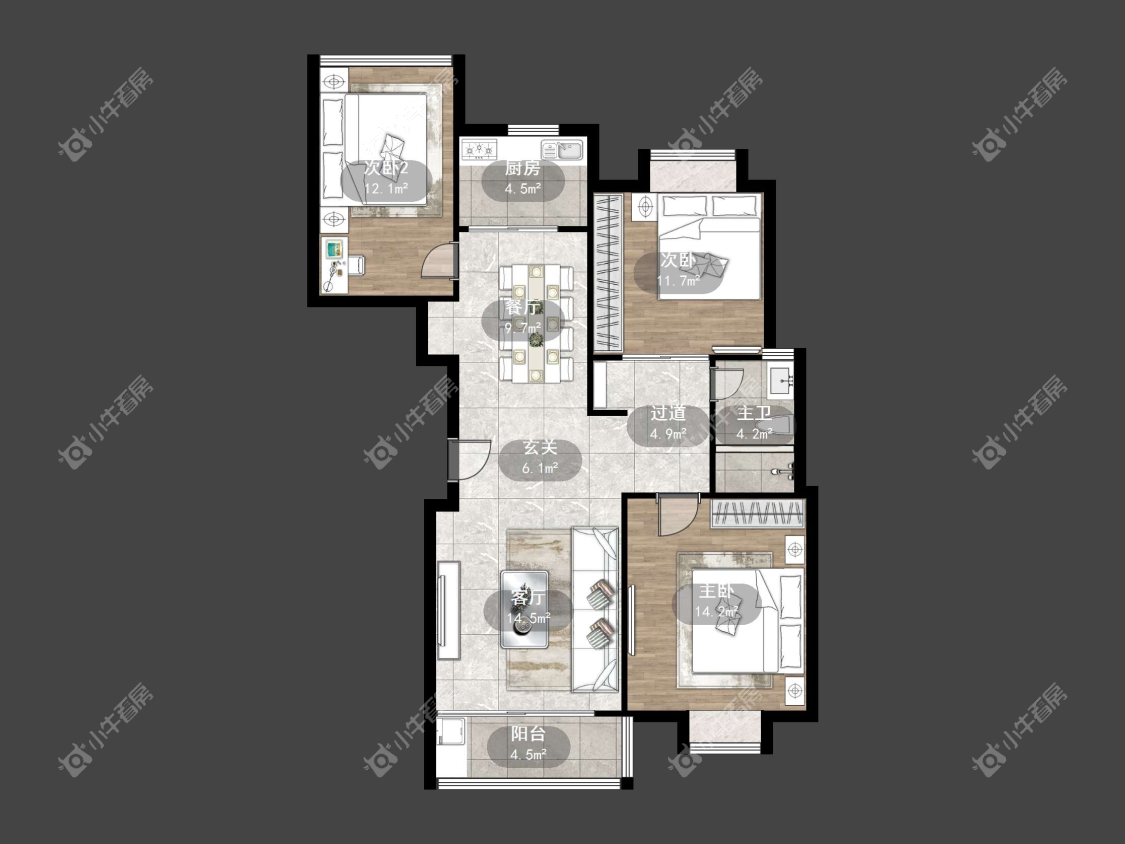 镇江锦尚名都在售二手房源户型图_小牛看房