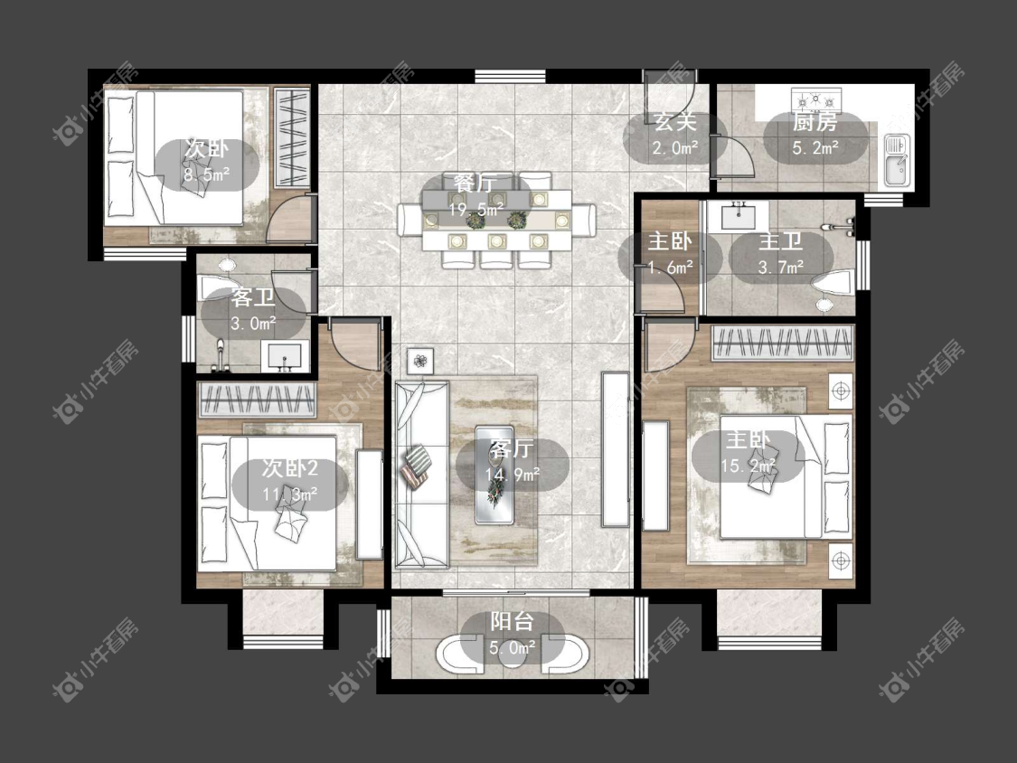 镇江信达香堤国际在售二手房源户型图_小牛看房