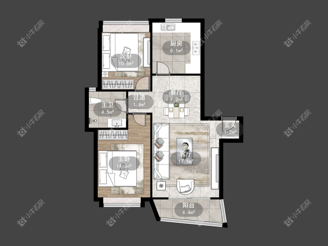 镇江金色家园在售二手房源户型图_小牛看房