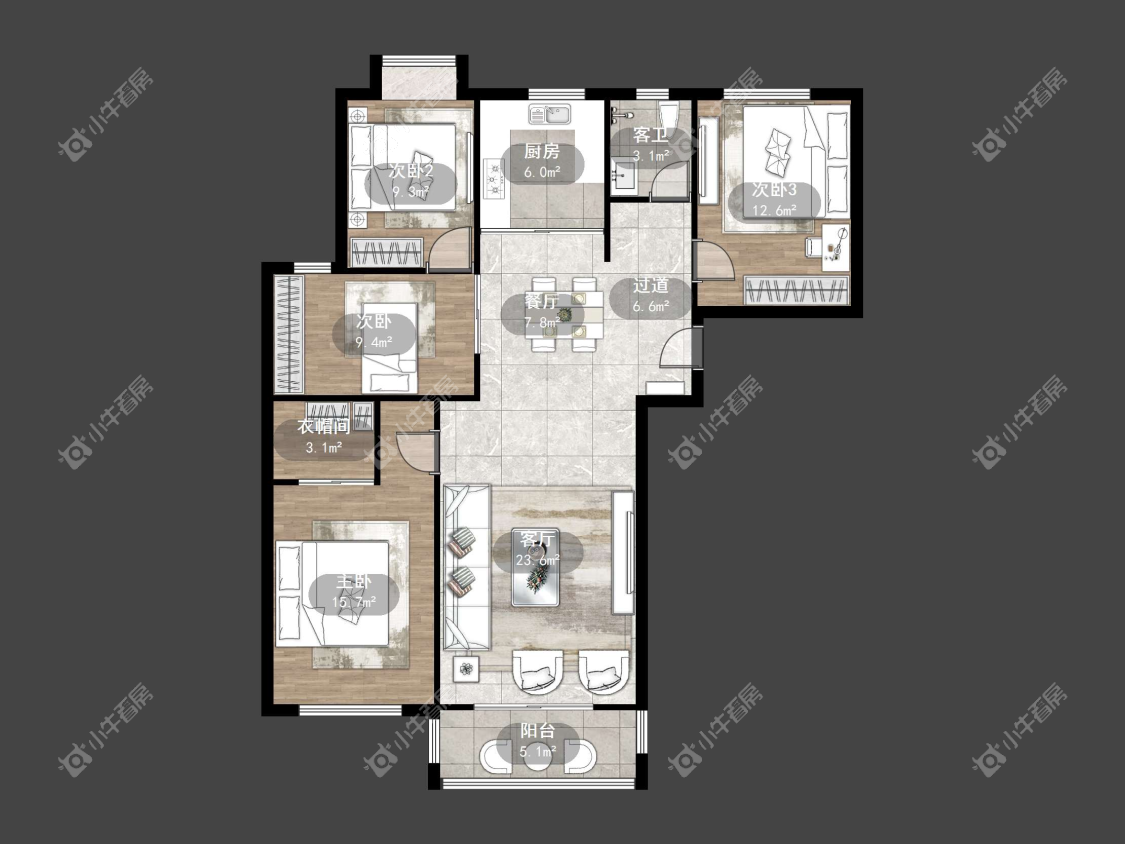 镇江南门花园在售二手房源户型图_小牛看房
