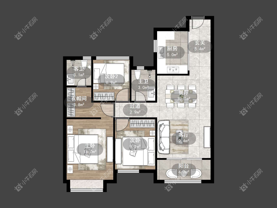 镇江华都锦城在售二手房源户型图_小牛看房