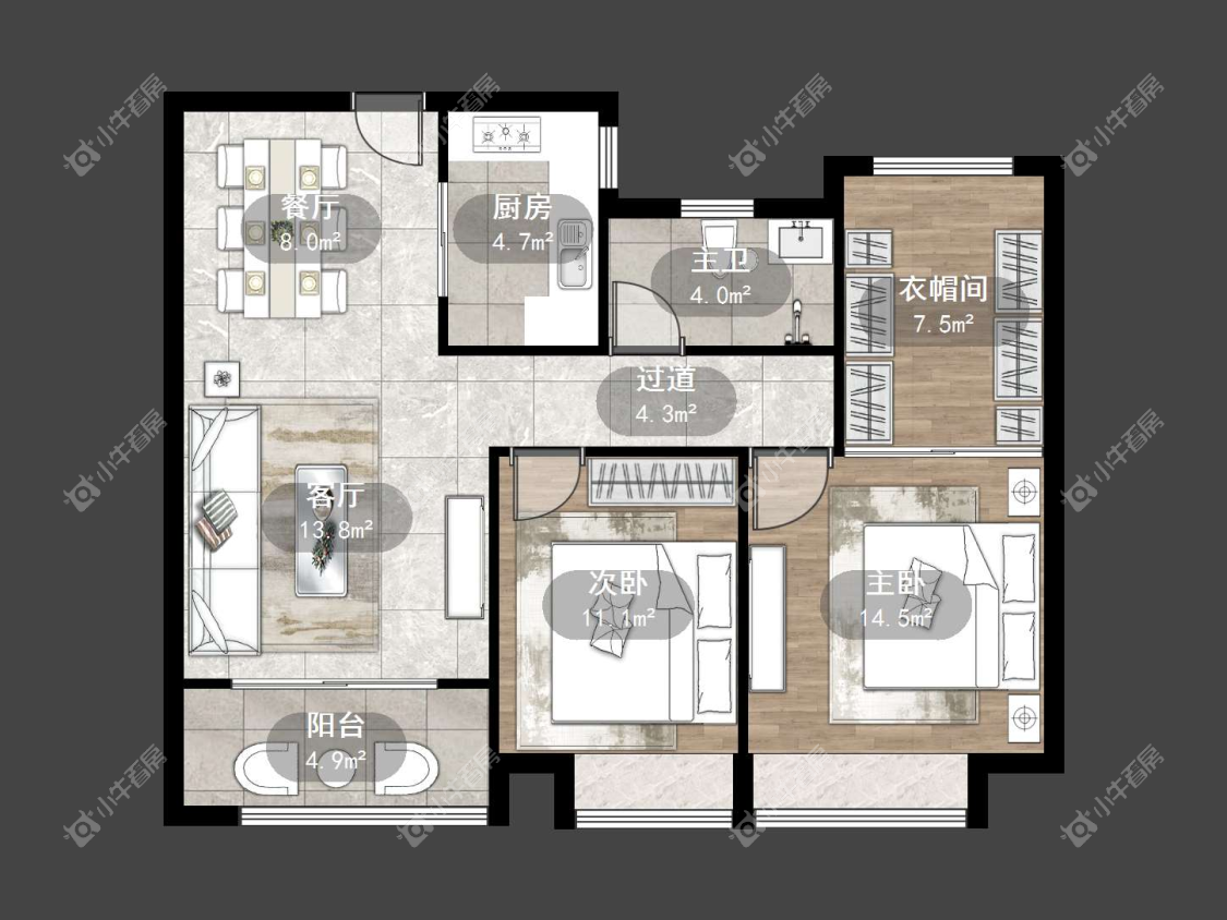 镇江中南君悦府中南一期在售二手房源户型图_小牛看房