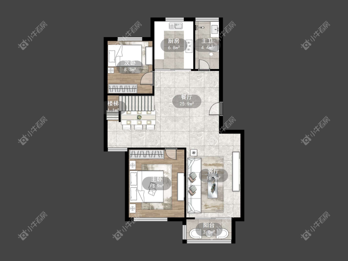 镇江欧洲城在售二手房源户型图_小牛看房