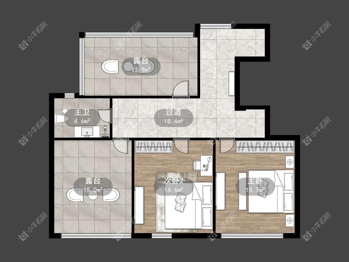 镇江天波城在售二手房源户型图_小牛看房