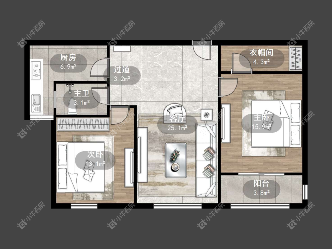镇江汇金天地在售二手房源户型图_小牛看房