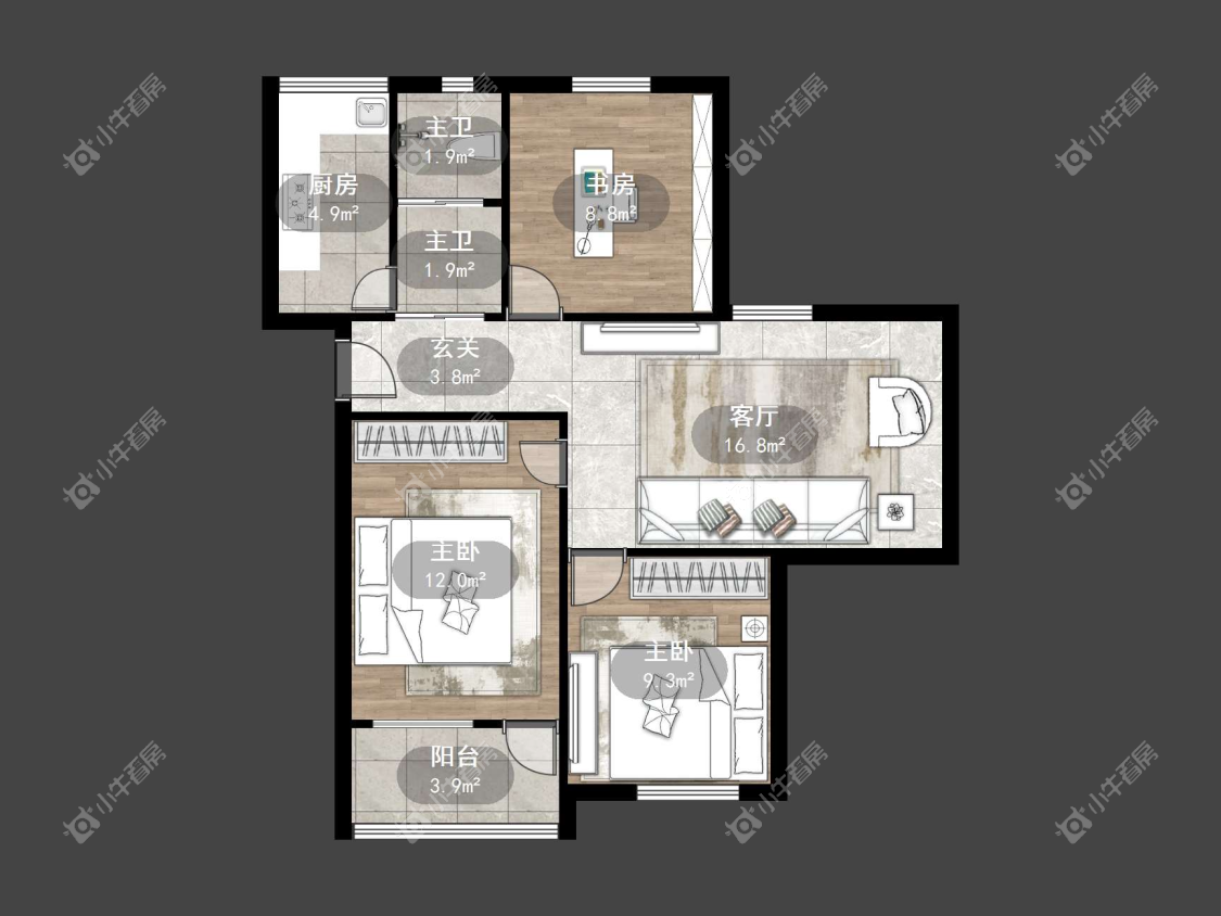 镇江华南新村在售二手房源户型图_小牛看房