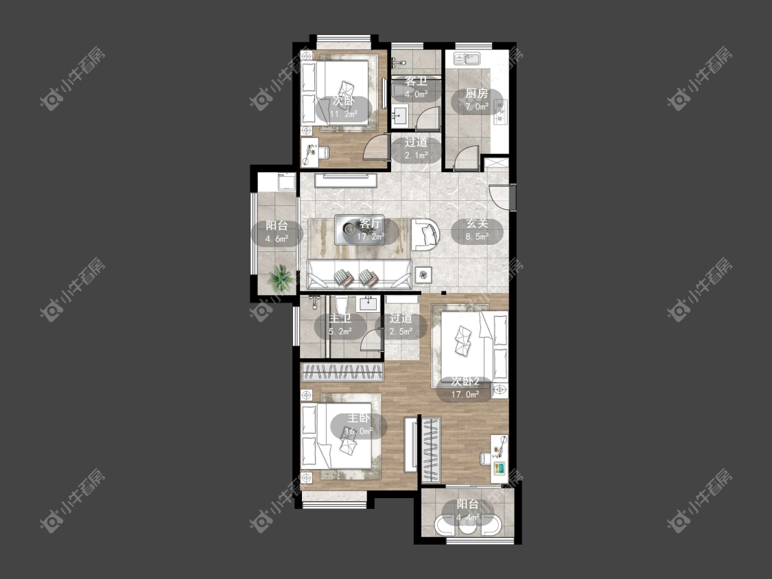 镇江华都幸福里在售二手房源户型图_小牛看房