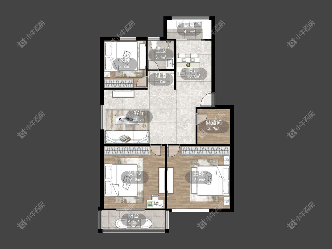 镇江大桥新村桂花苑在售二手房源户型图_小牛看房
