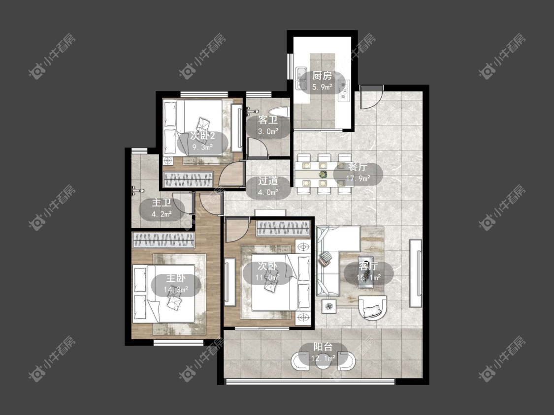 镇江金鼎城市花园在售二手房源户型图_小牛看房