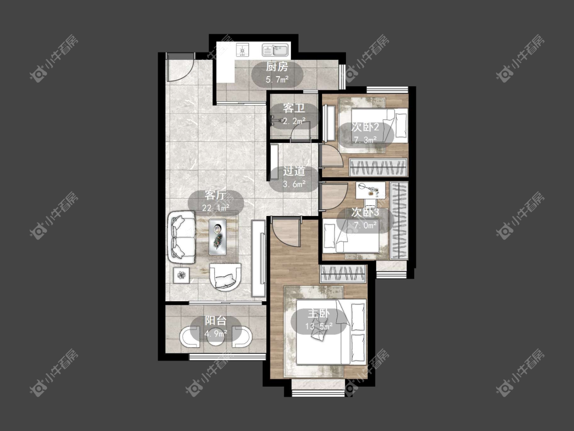 镇江荣城国际一期在售二手房源户型图_小牛看房
