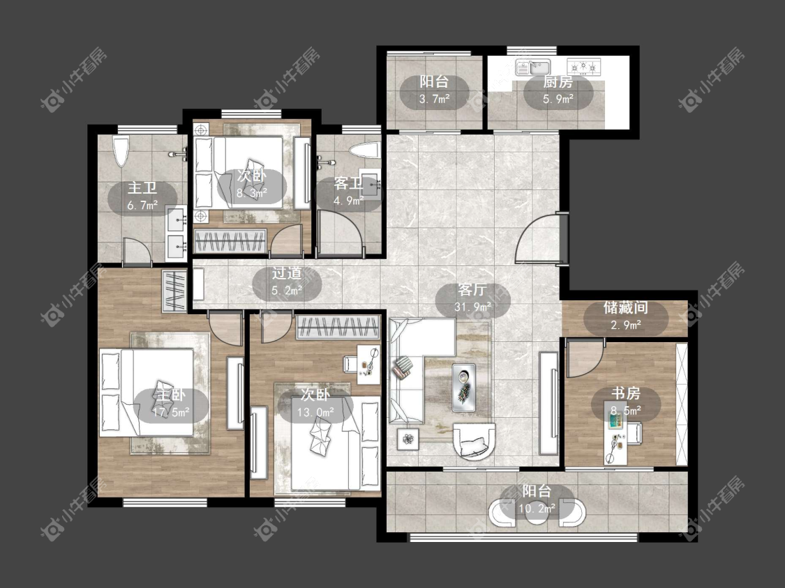 镇江中南熙悦城中南二期在售二手房源户型图_小牛看房