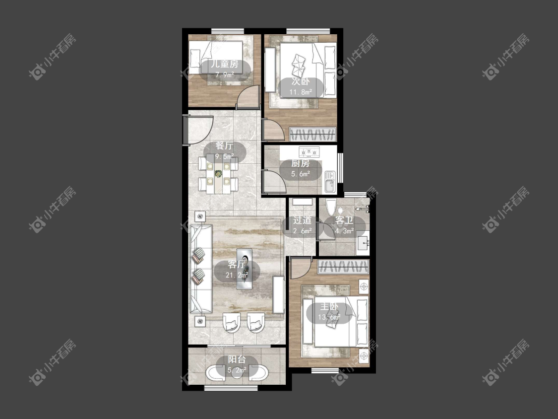 镇江华都幸福里在售二手房源户型图_小牛看房