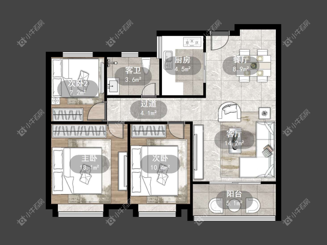 镇江中南君悦府中南一期在售二手房源户型图_小牛看房