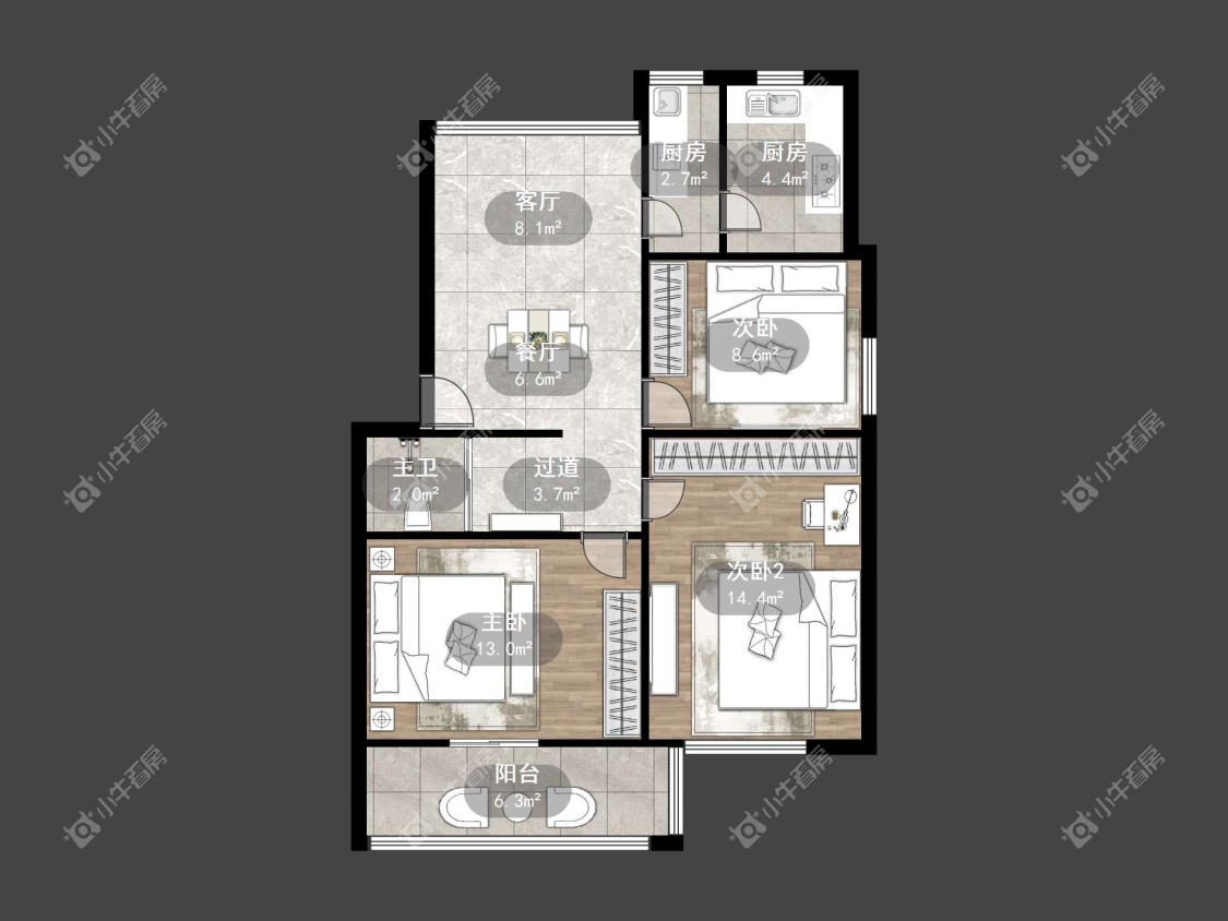 镇江农行小区在售二手房源户型图_小牛看房