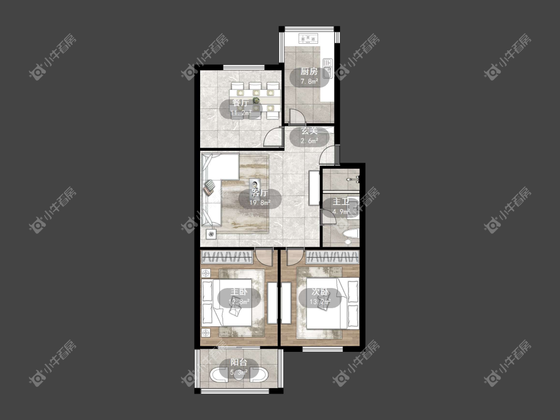 镇江冠成园小区在售二手房源户型图_小牛看房