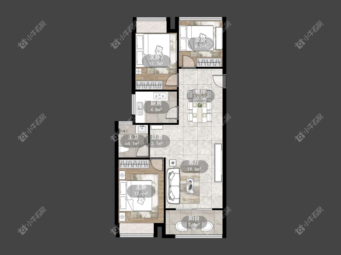 镇江华都幸福里在售二手房源户型图_小牛看房