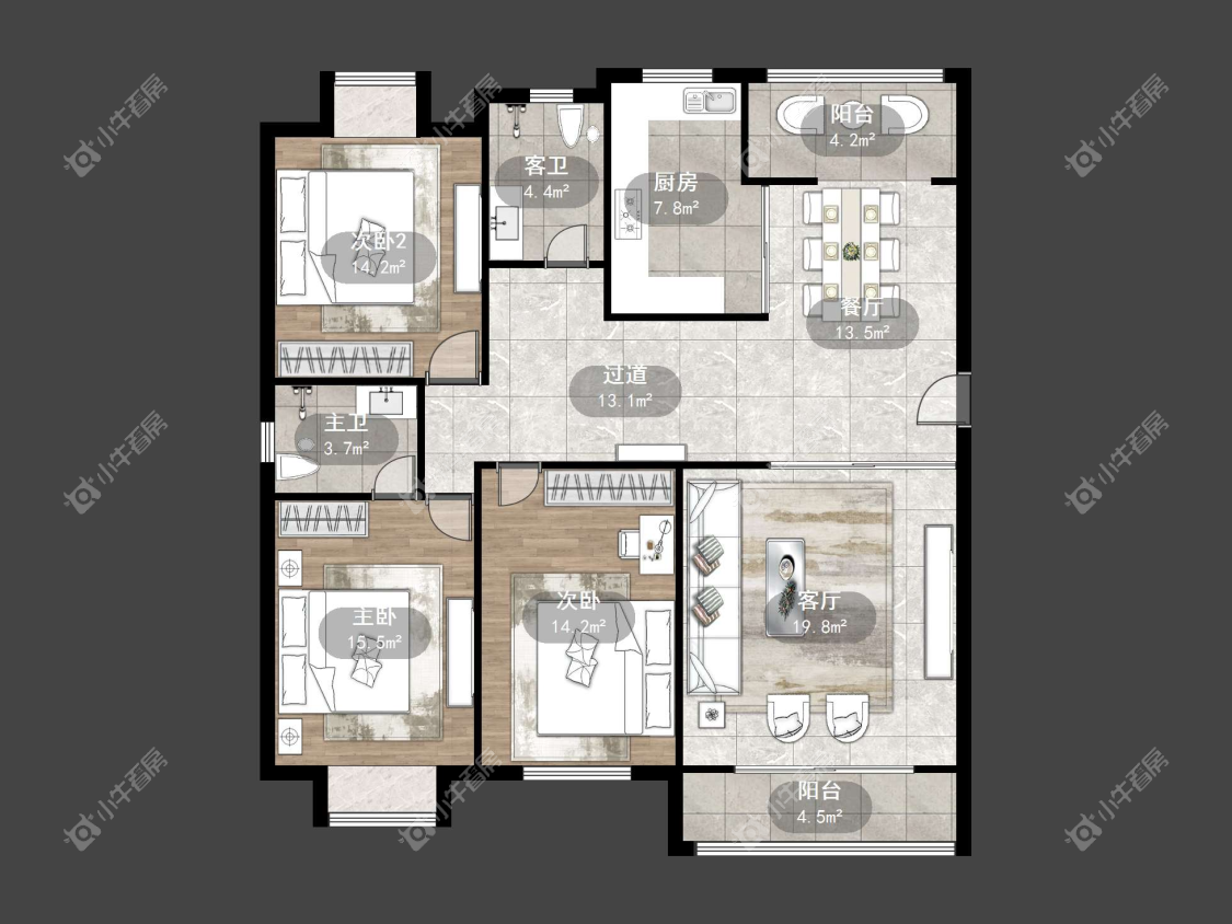 镇江府前星座在售二手房源户型图_小牛看房