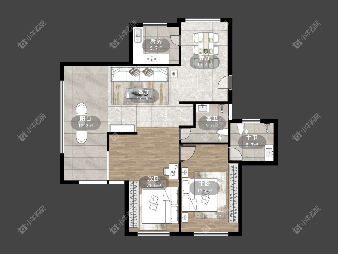 镇江欧洲城在售二手房源户型图_小牛看房