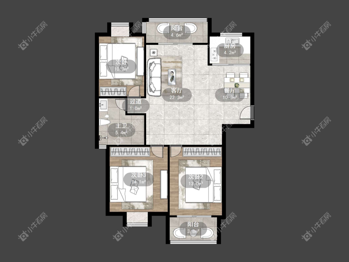 镇江河阳新城在售二手房源户型图_小牛看房