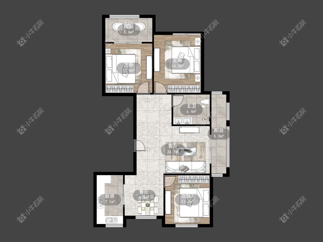 镇江滨河凤凰城在售二手房源户型图_小牛看房