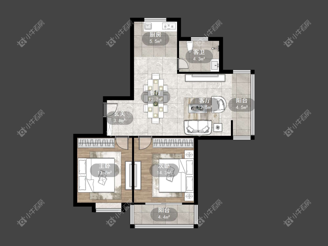 镇江锦尚名都在售二手房源户型图_小牛看房