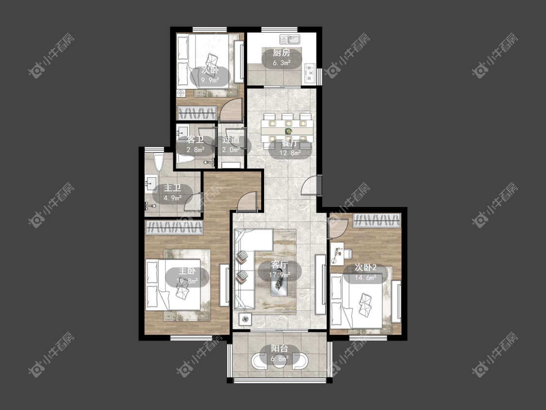 镇江天怡南郡在售二手房源户型图_小牛看房