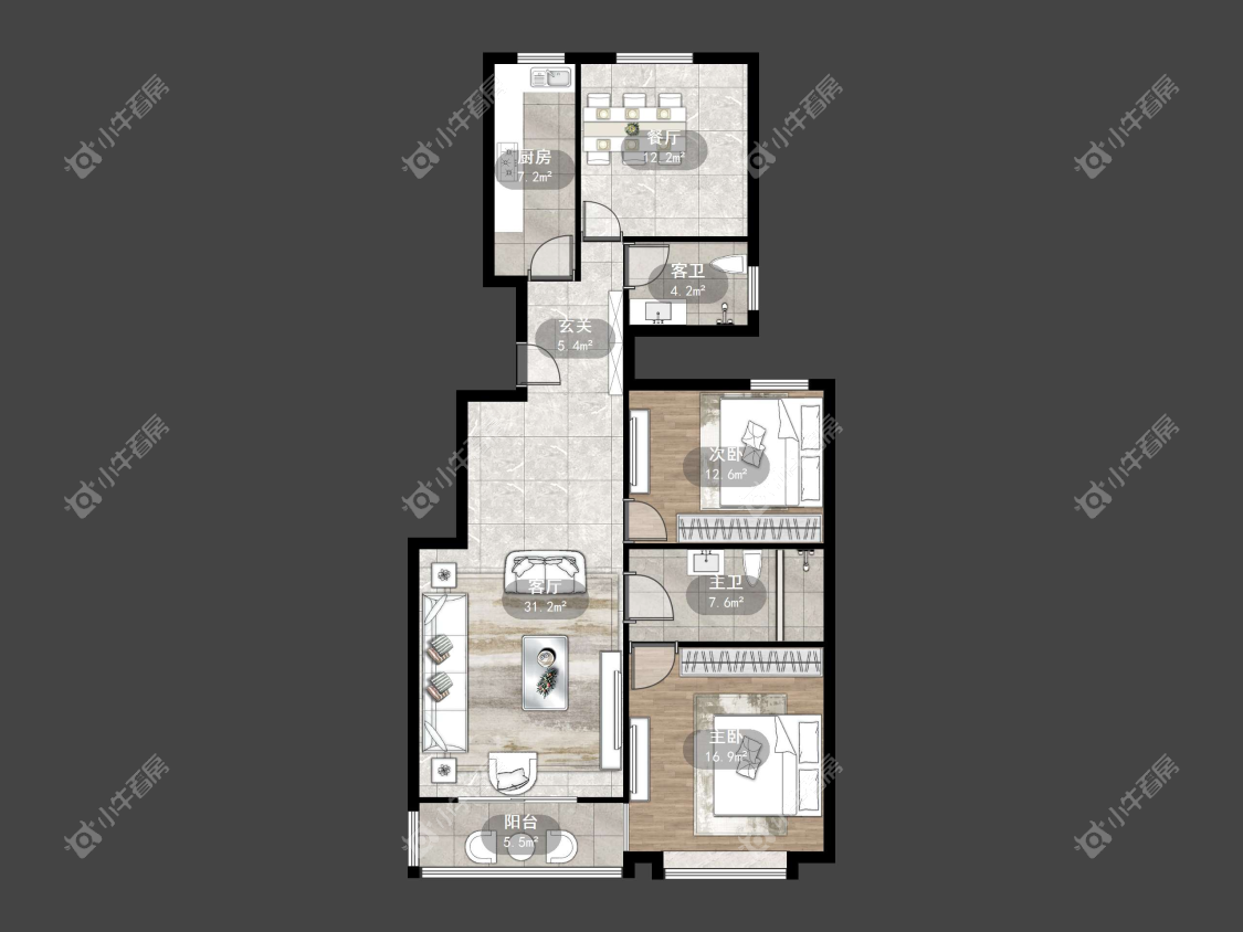 镇江东南新城在售二手房源户型图_小牛看房