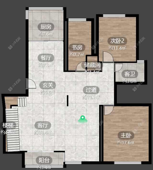 镇江天波城在售二手房源户型图_小牛看房
