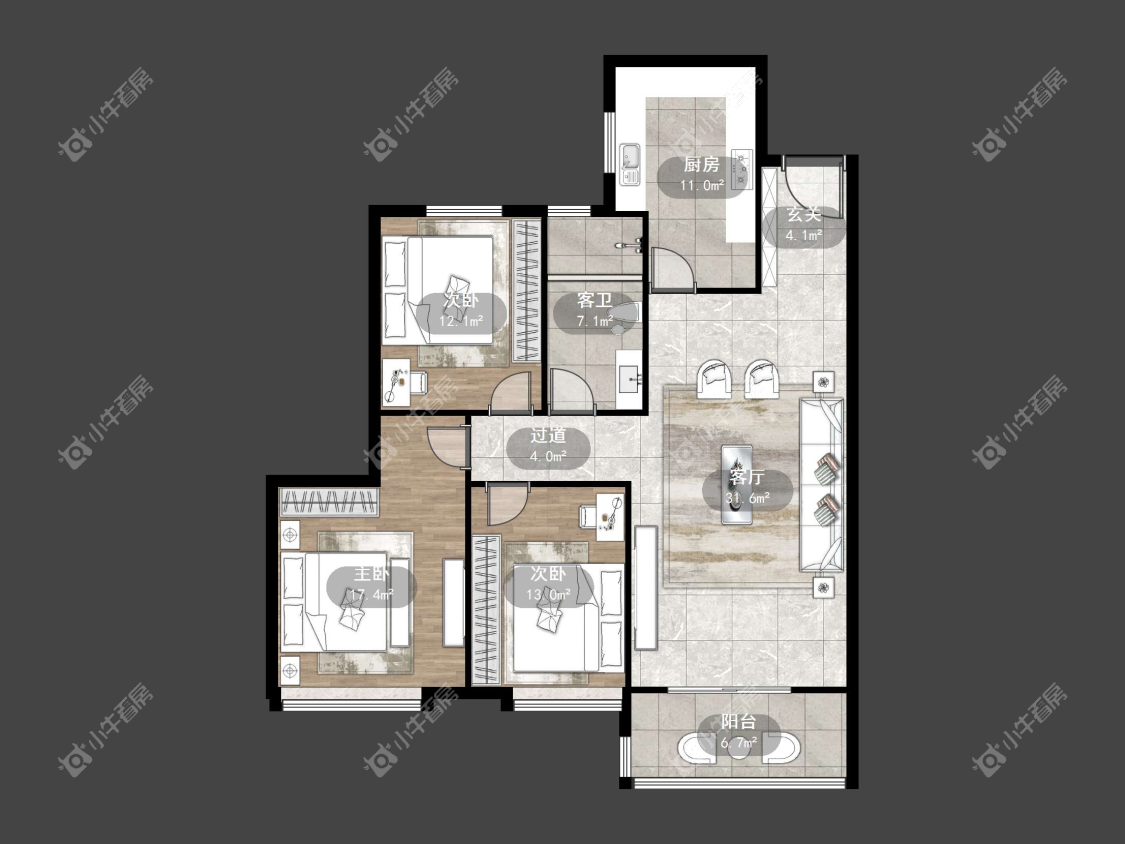镇江万善上院在售二手房源户型图_小牛看房