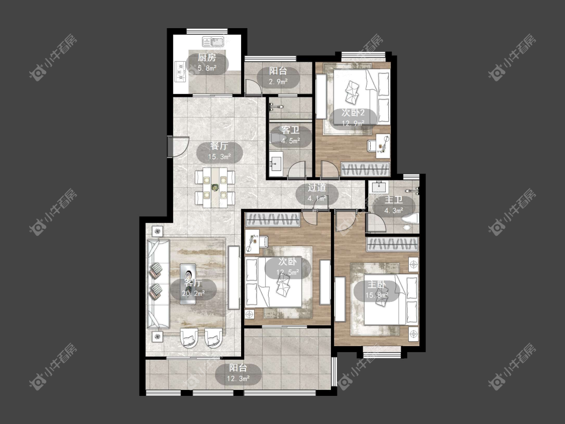 镇江华都锦城在售二手房源户型图_小牛看房