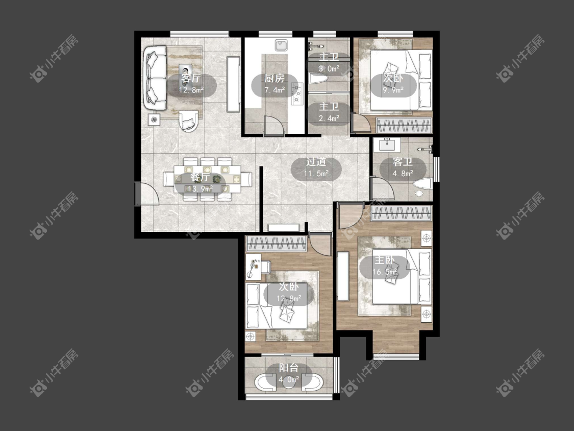 镇江欧洲城在售二手房源户型图_小牛看房