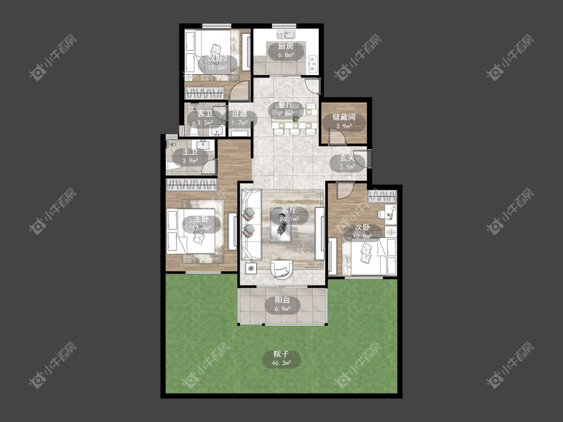 镇江天颐城在售二手房源户型图_小牛看房