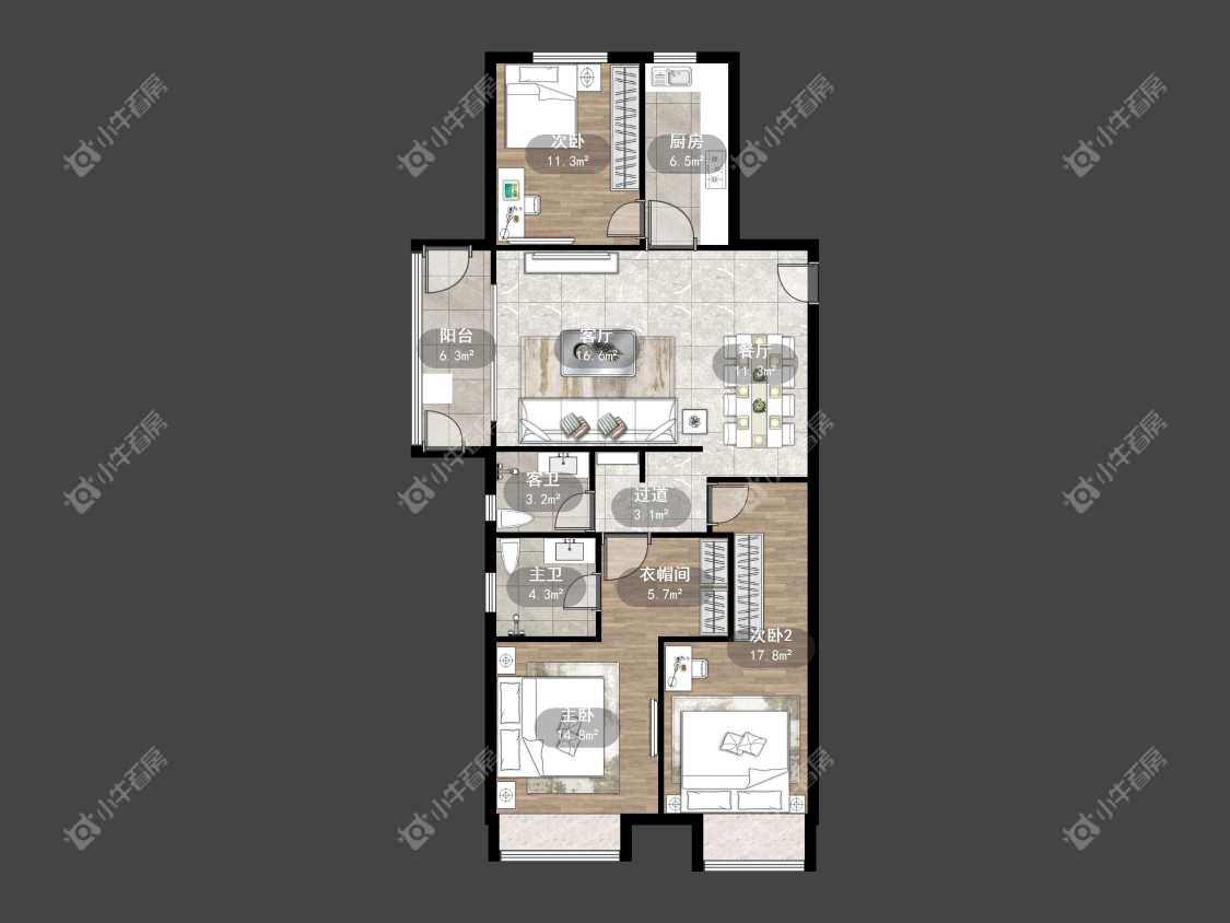 镇江汇金天地在售二手房源户型图_小牛看房