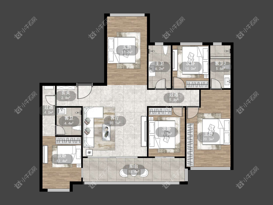 镇江璞悦观邸在售二手房源户型图_小牛看房