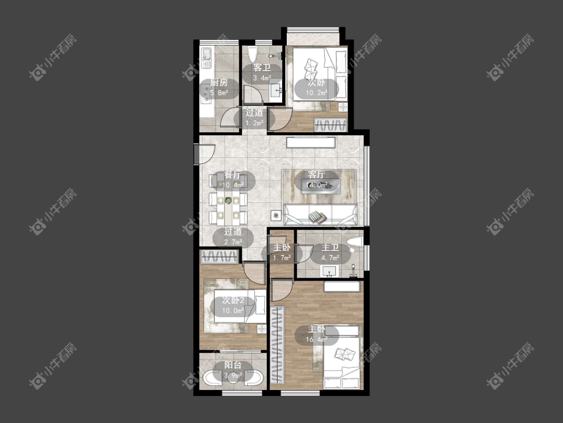 镇江荣城国际一期在售二手房源户型图_小牛看房