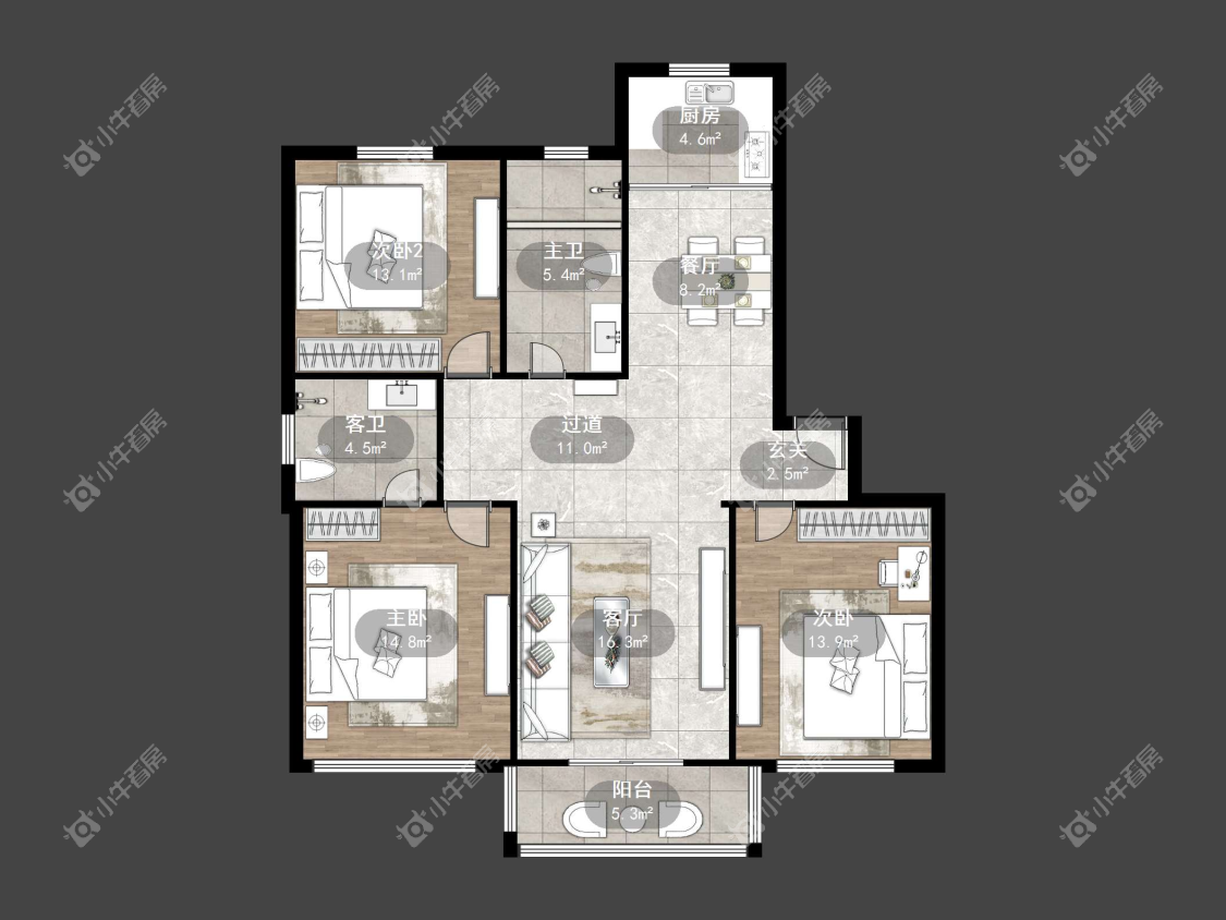 镇江乾泽园在售二手房源户型图_小牛看房