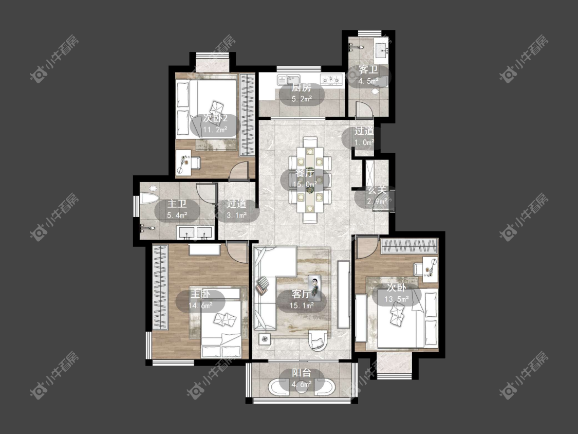 镇江锦尚名都在售二手房源户型图_小牛看房