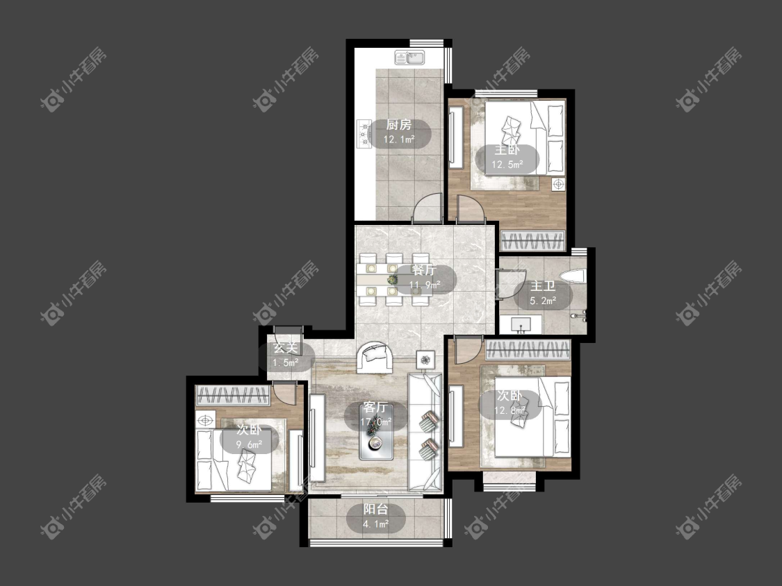 镇江练湖新城在售二手房源户型图_小牛看房