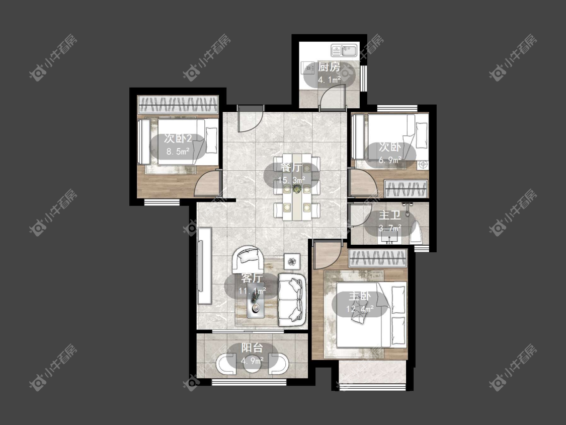 镇江吾悦华府（丹阳）在售二手房源户型图_小牛看房