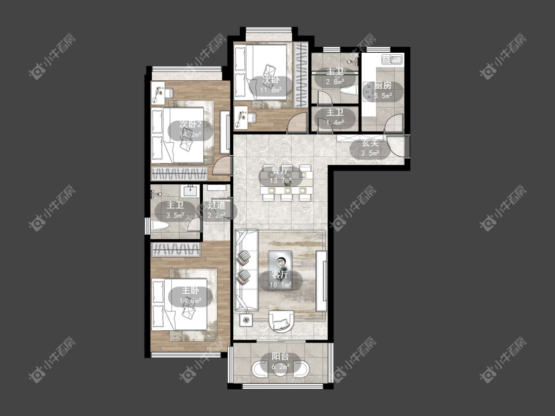 镇江华都锦城在售二手房源户型图_小牛看房