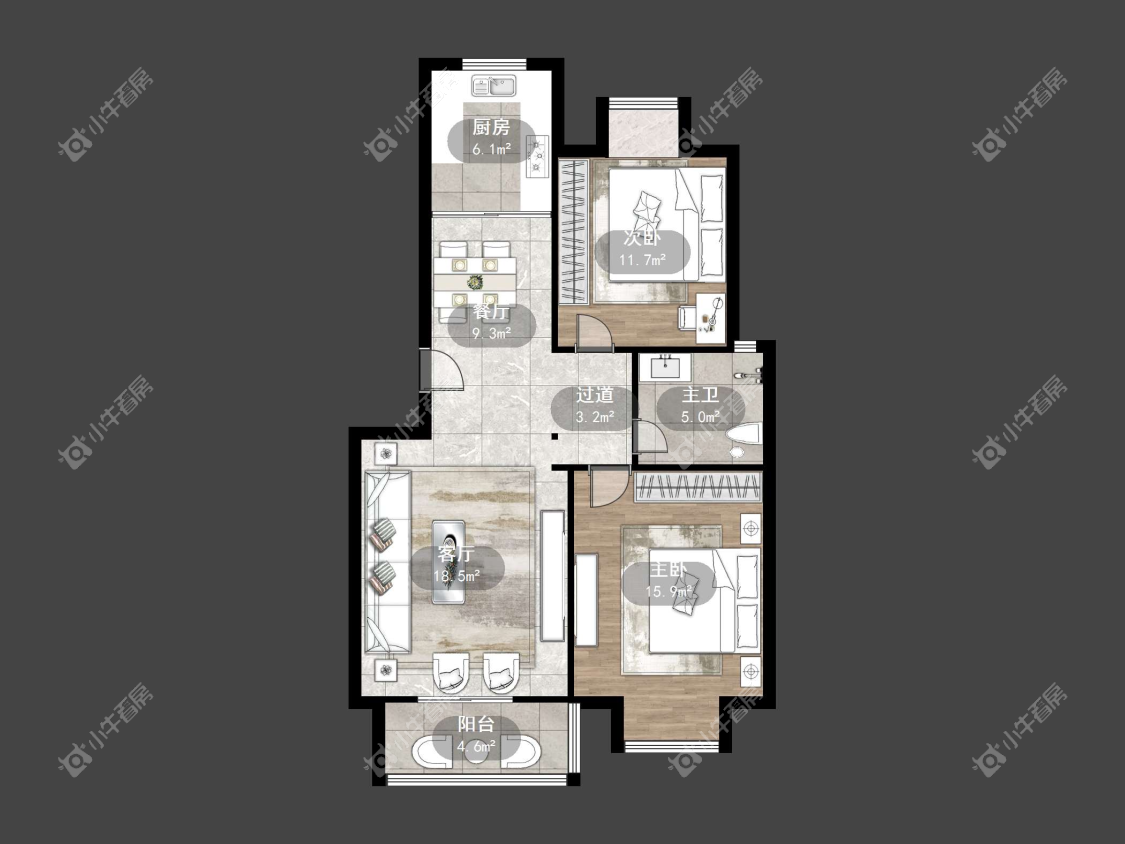 镇江芳草苑在售二手房源户型图_小牛看房