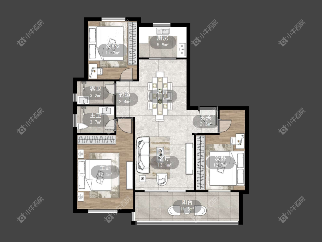 镇江天怡天瑞宸在售二手房源户型图_小牛看房